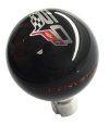 C6 Corvette Shift Knob Black w/60th Anniversary Logo W/Red Lettering